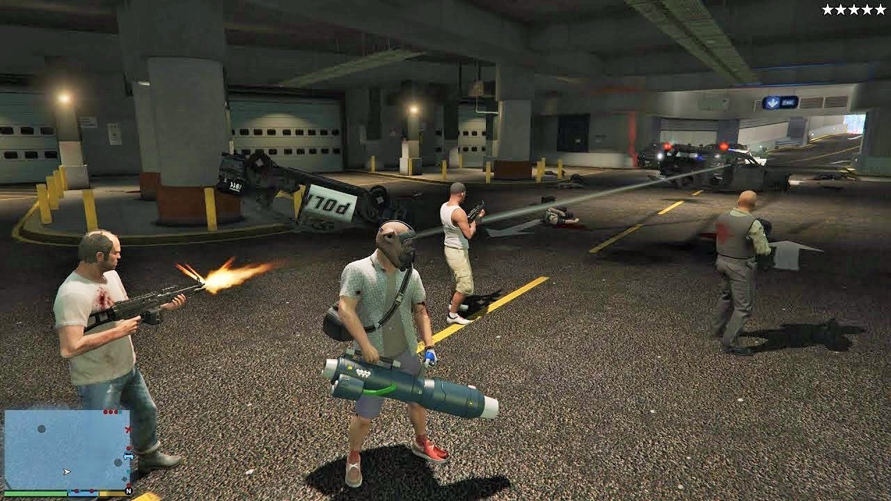 GTA 5 - Franklin, Michael and Trevor's Five Star Escape From UNION DEPOSITORY # 91