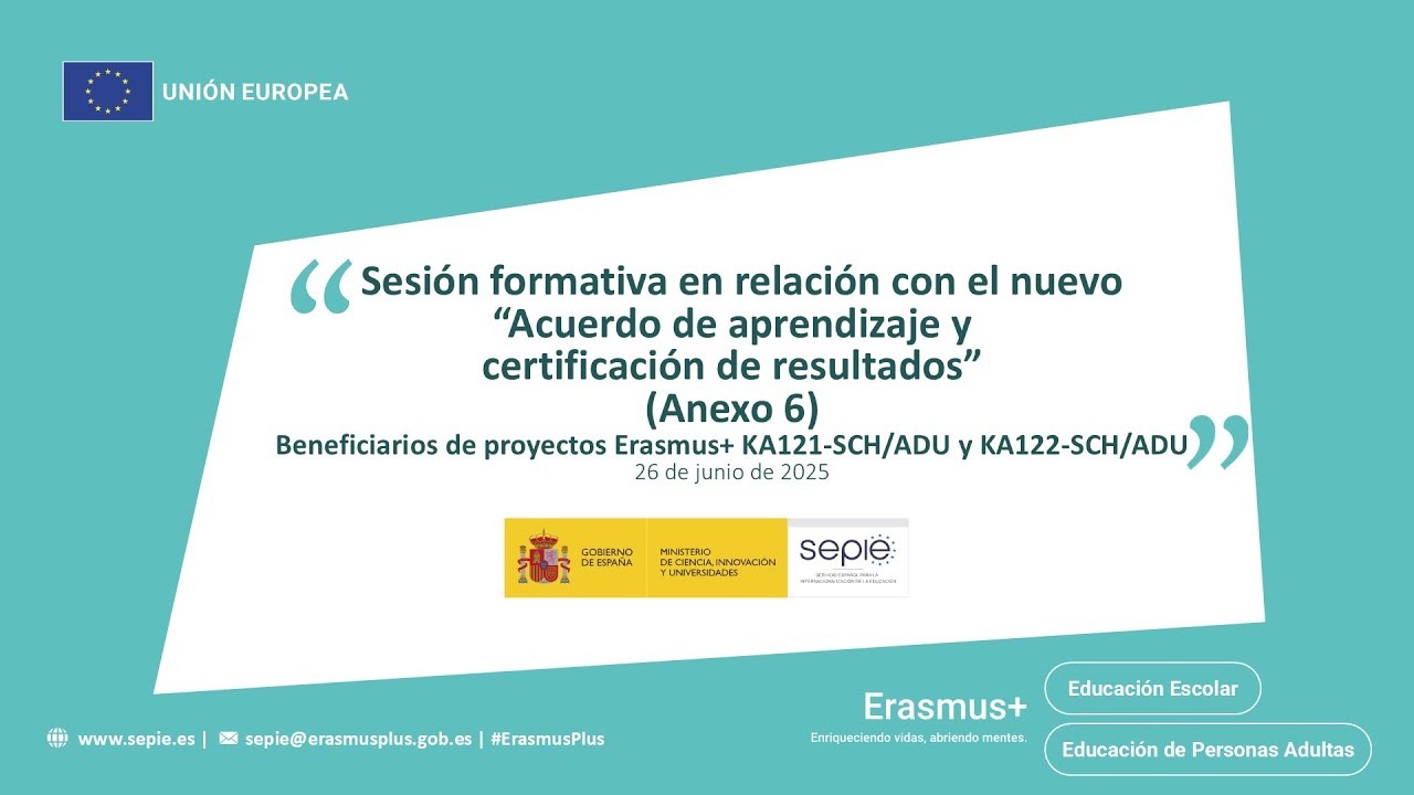 “Acuerdo de aprendizaje y certificación de resultados” (Anexo 6). KA121-SCH/ADU y KA122-SCH/ADU