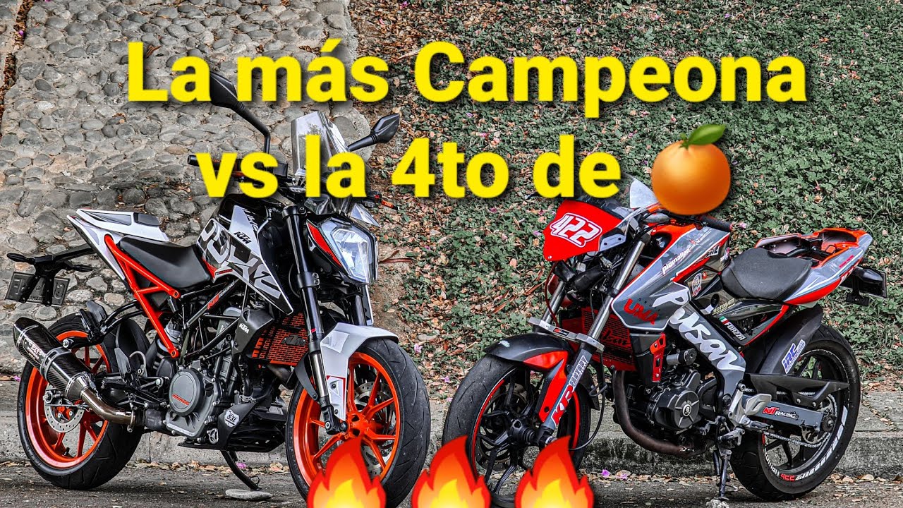 Pulsar NS 200 de carreras vs KTM 250 Duke modificada (4to de 🍊) Carrera de 1 kilómetro.
