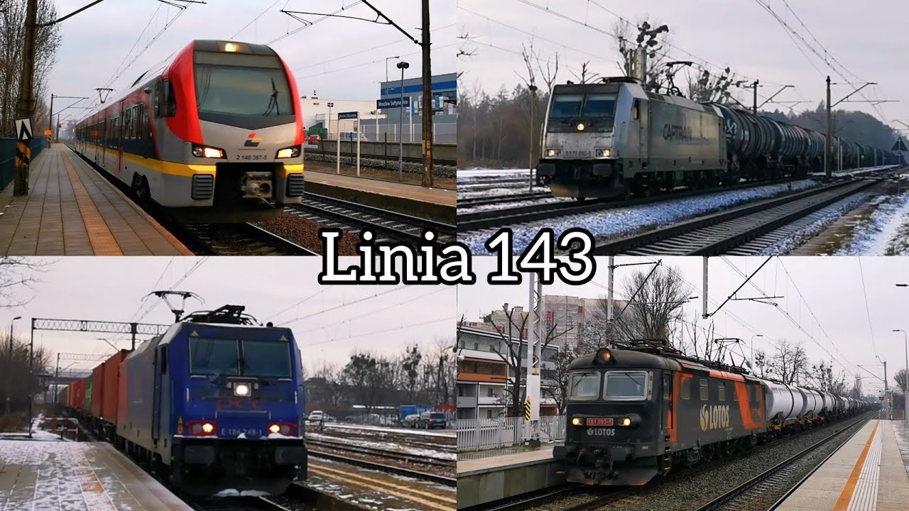 Zimowe pociągi na linii kolejowej nr 143
