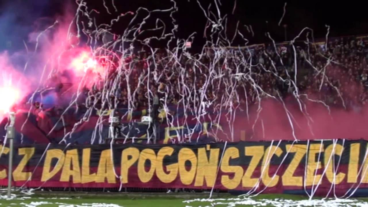 Pogoń Szczecin - Lech Poznań(doping+oprawa)