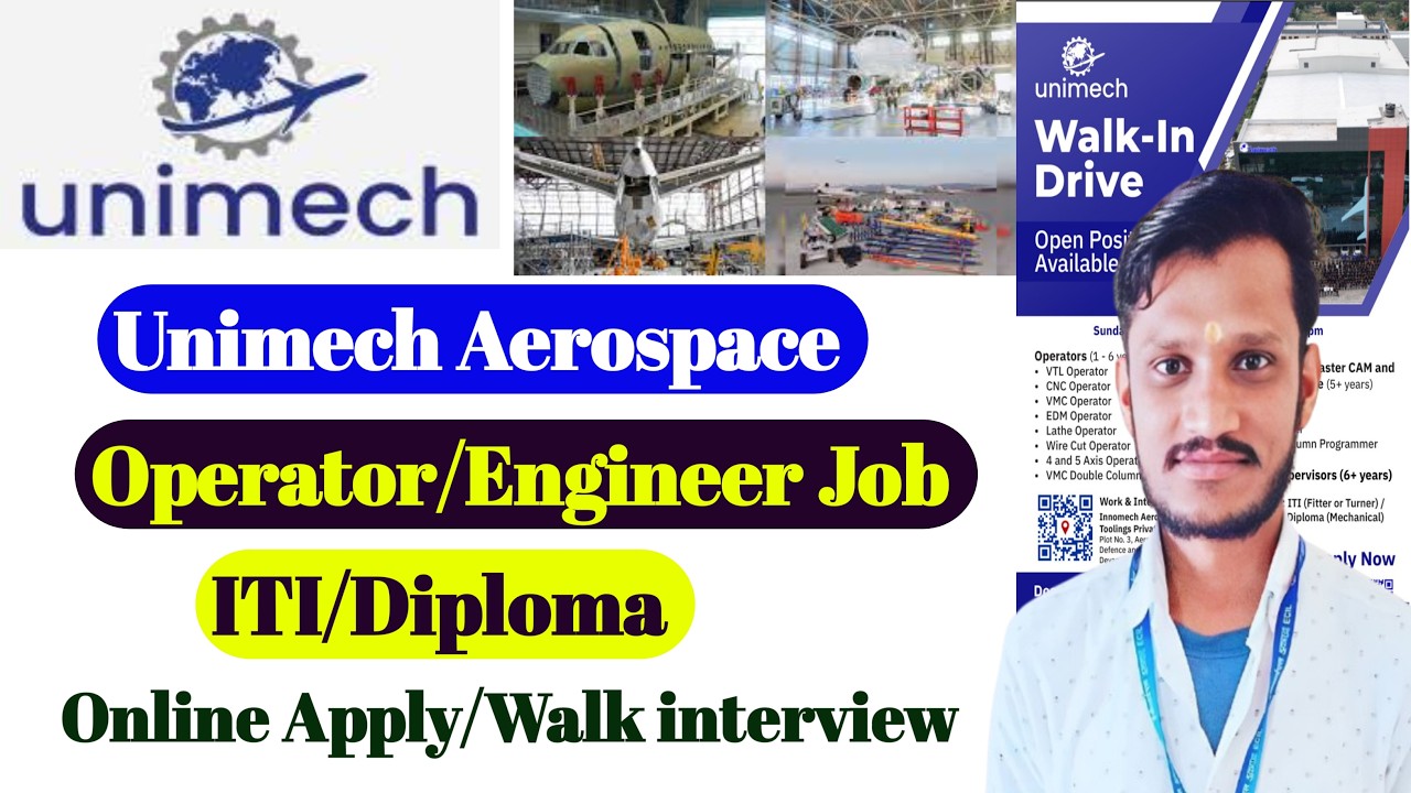 Unimech Aerospace  Recruitment 2026 | ITI/Diploma | Machine operator Jobs | ITI Private Jobs |