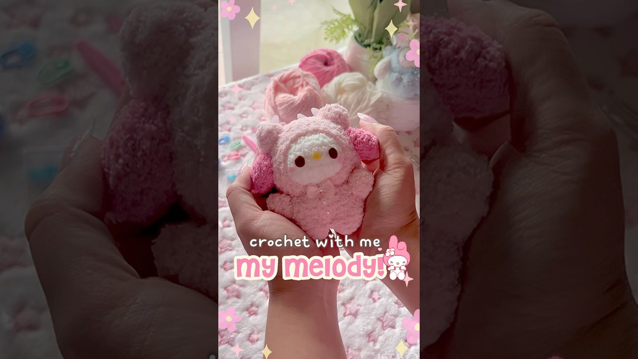 Let&rsquo;s crochet My Melody!🎀 #mymelody #sanrio #kawaii #crochet #amigurumi #plush #diy  #crochetwithme