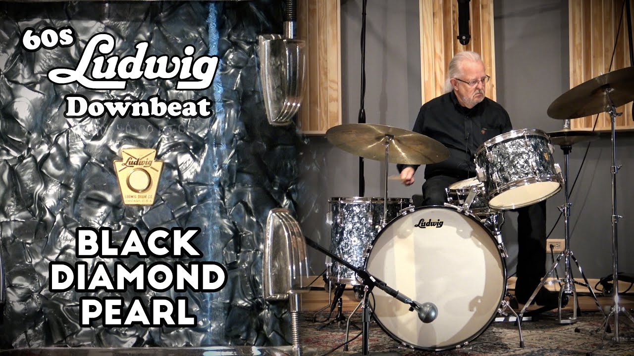 ORIGINAL 60s HEADS - Ludwig Downbeat Drum Kit - Black Diamond Pearl