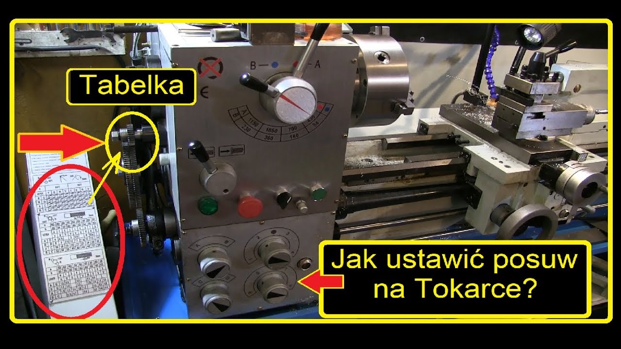 Jak ustawić posuw na Tokarce - Gitara jak zrozumieć / Tabelka jak odczytać MTP 360x1000  CZ1440G/1