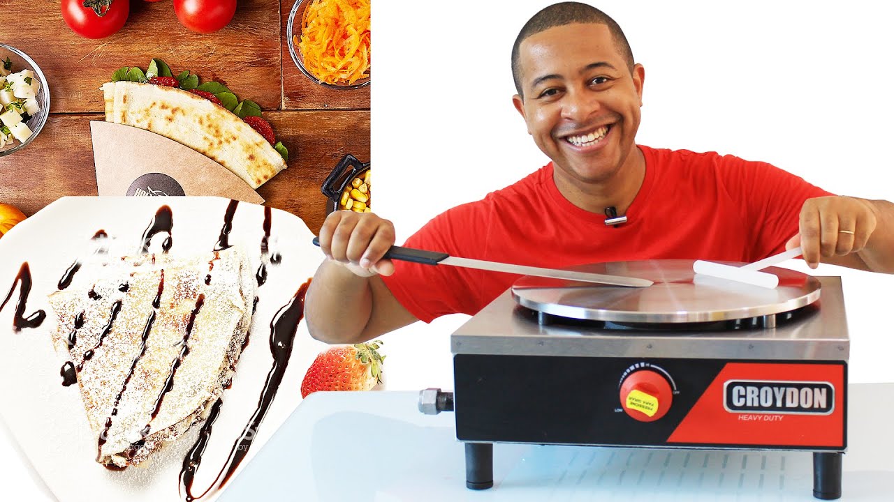 Maquina de Fazer Crepe Francês | a Gás Profissional | crepe CROCANTE