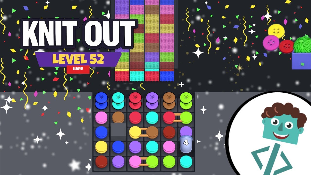 Knit Out Levels 52 | Hard | Walkthrough | No Boosters