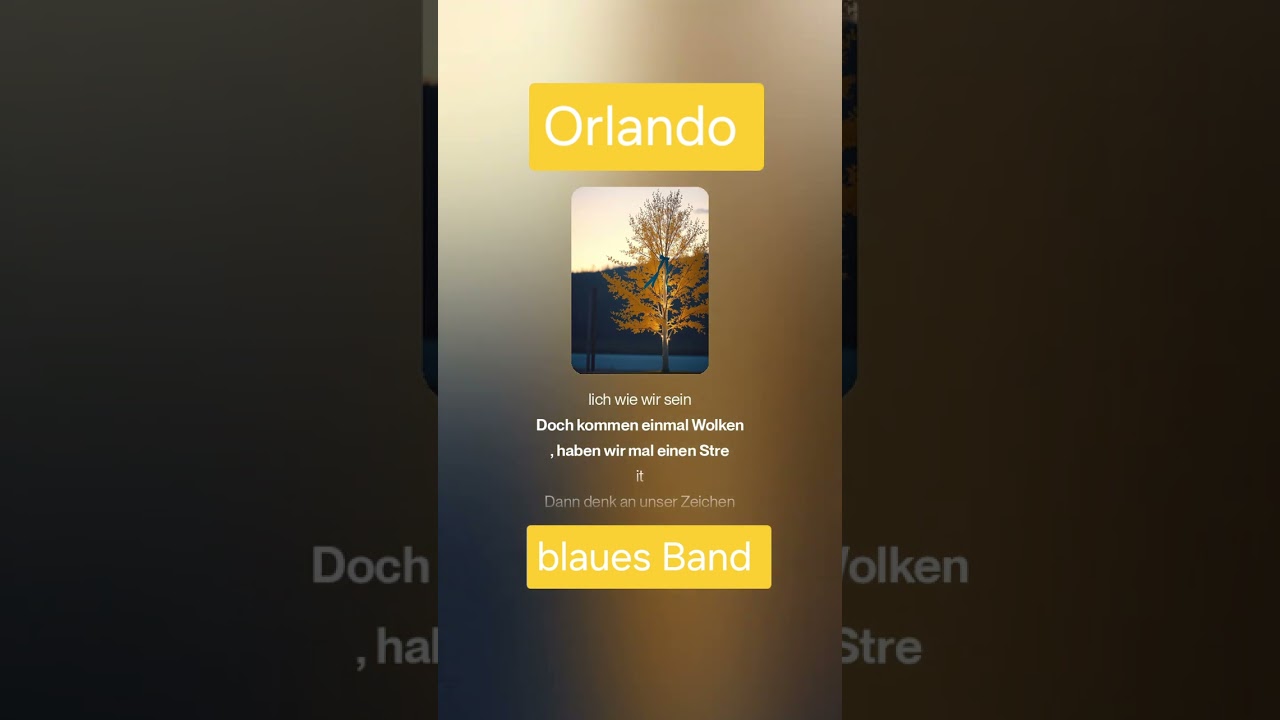 Orlando - blaues Band ( yellow ribbon around oak tree cover 2026)