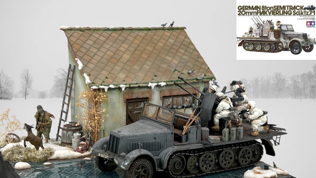 Реалистичная DIORAMA Tamiya German Flak Bastogne WW2 1:35 полная сборка