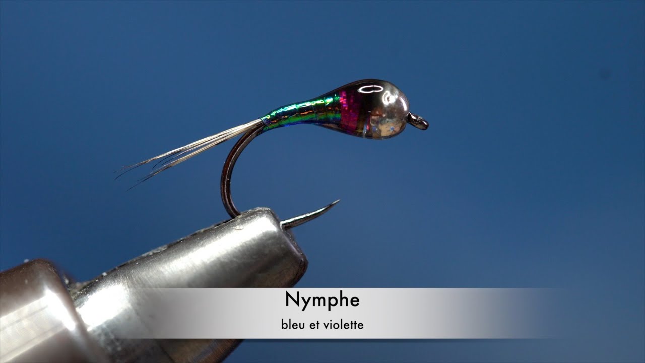 Pêche à la mouche - montage de mouche - Nymphe bleu et violette