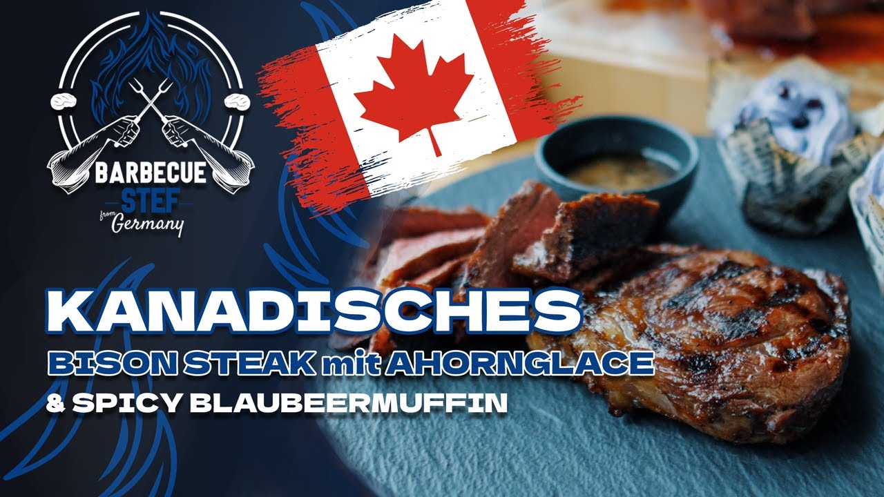 Kanadisches Bison Steak mit Ahornglace & Spicy Blaubeermuffin  | Kanada Spezial