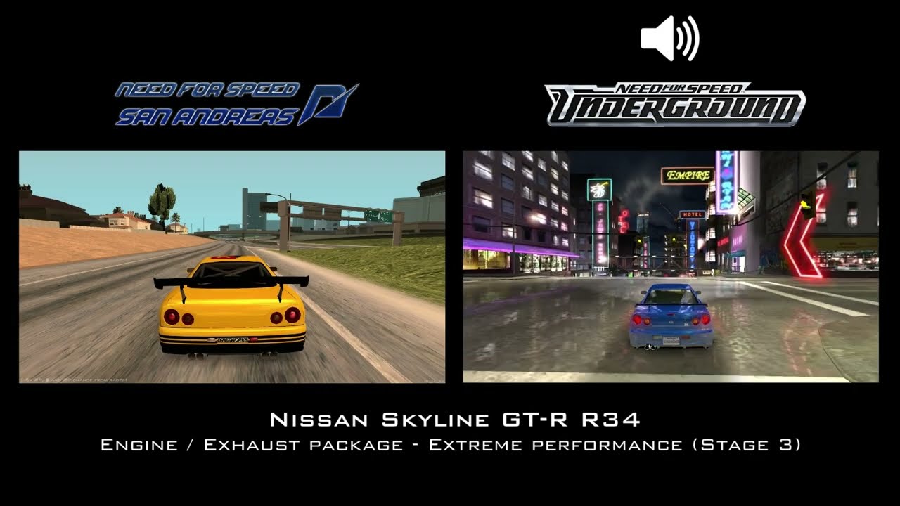 [NFS:SA] Elegy with Nissan Skyline GT-R R34 [NFSU1] sound (stage 3)