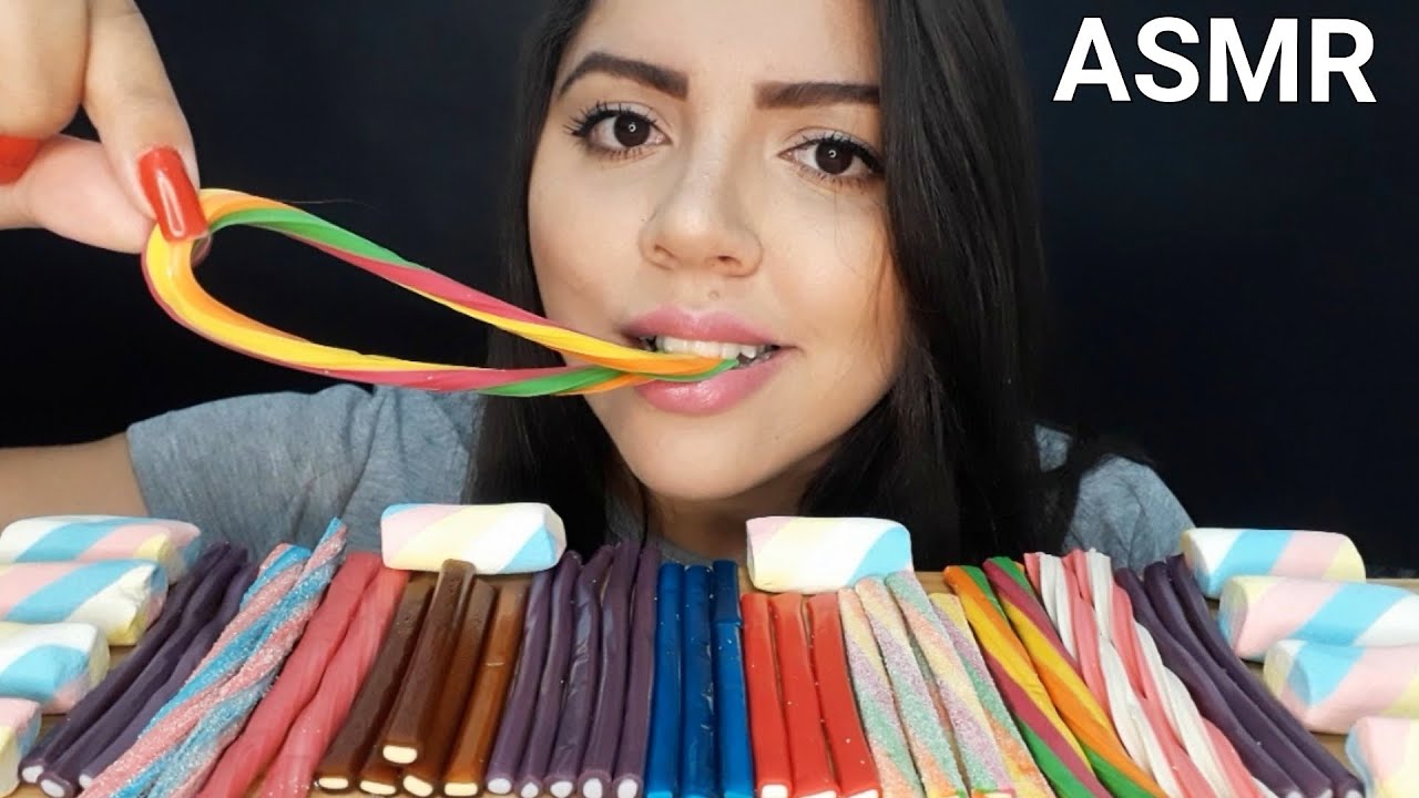 ASMR COMIDA DOCE - FINI E MARSHMALLOW (MUKBANG) SONS DE MASTIGAÇÃO