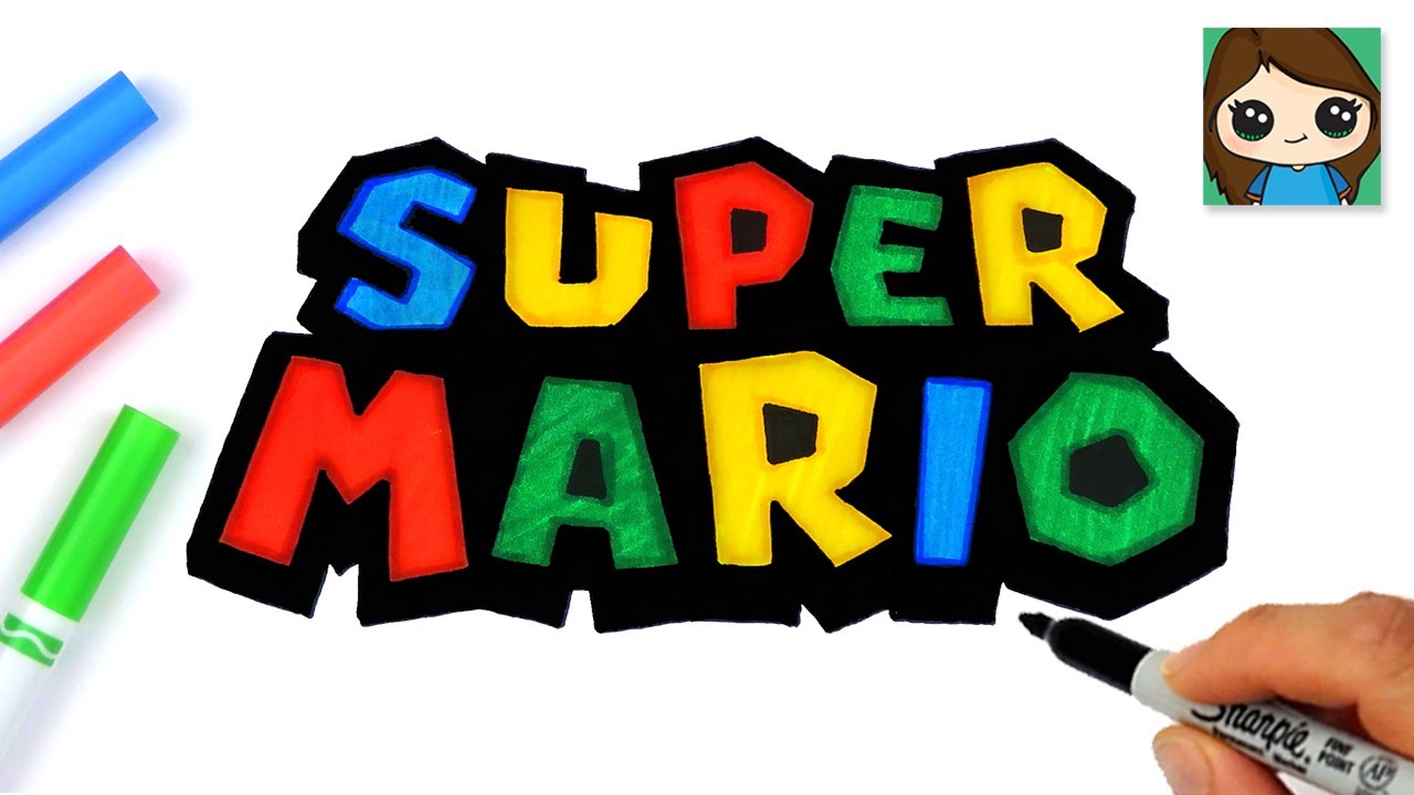 How to Draw the Super Mario Game Logo | Step by Step