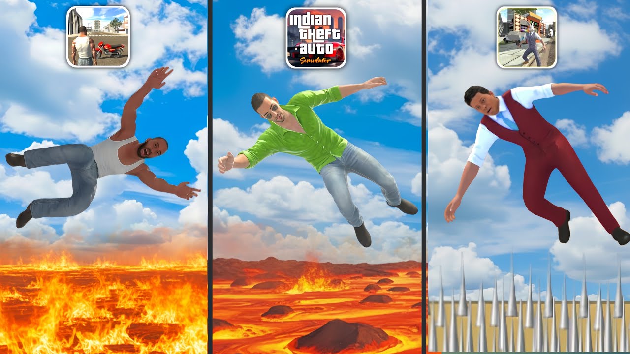Extreme Falling Test in All Indian GTA Games 🤯🔥!