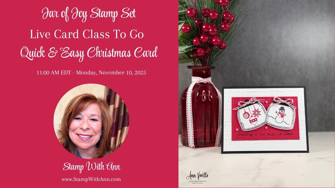 🔴 Stampin’ Up! How to create a Quick & Easy Christmas Card with the Jar of Joy Stamp Set