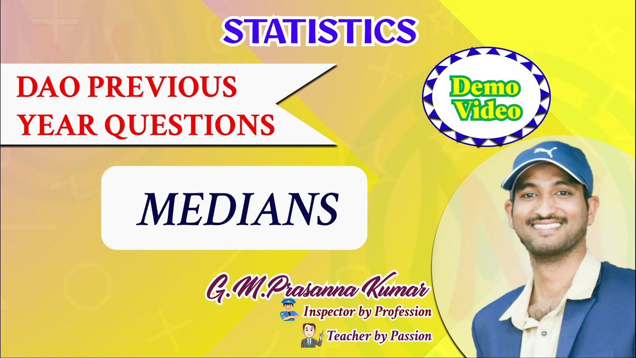Medians PYQs asked in APPSC DAO Mains 2020||MatrhswithMani