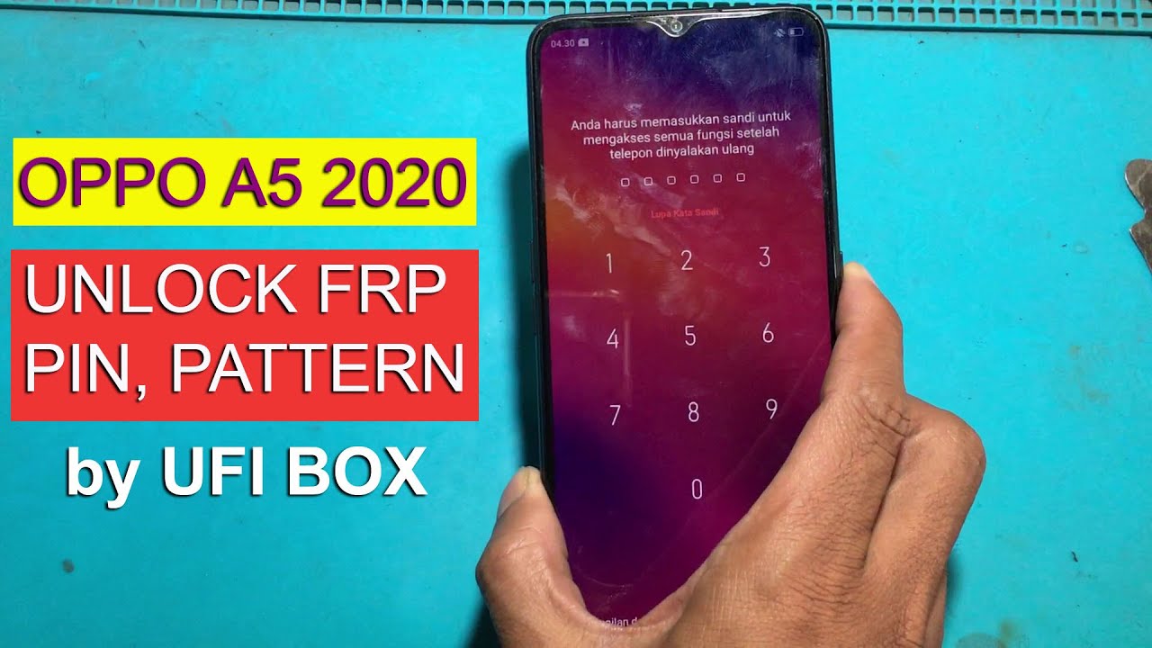 OPPO A5 2020 CPH1931 PASSWORD PATTERN UNLOCK FRP UFI BOX