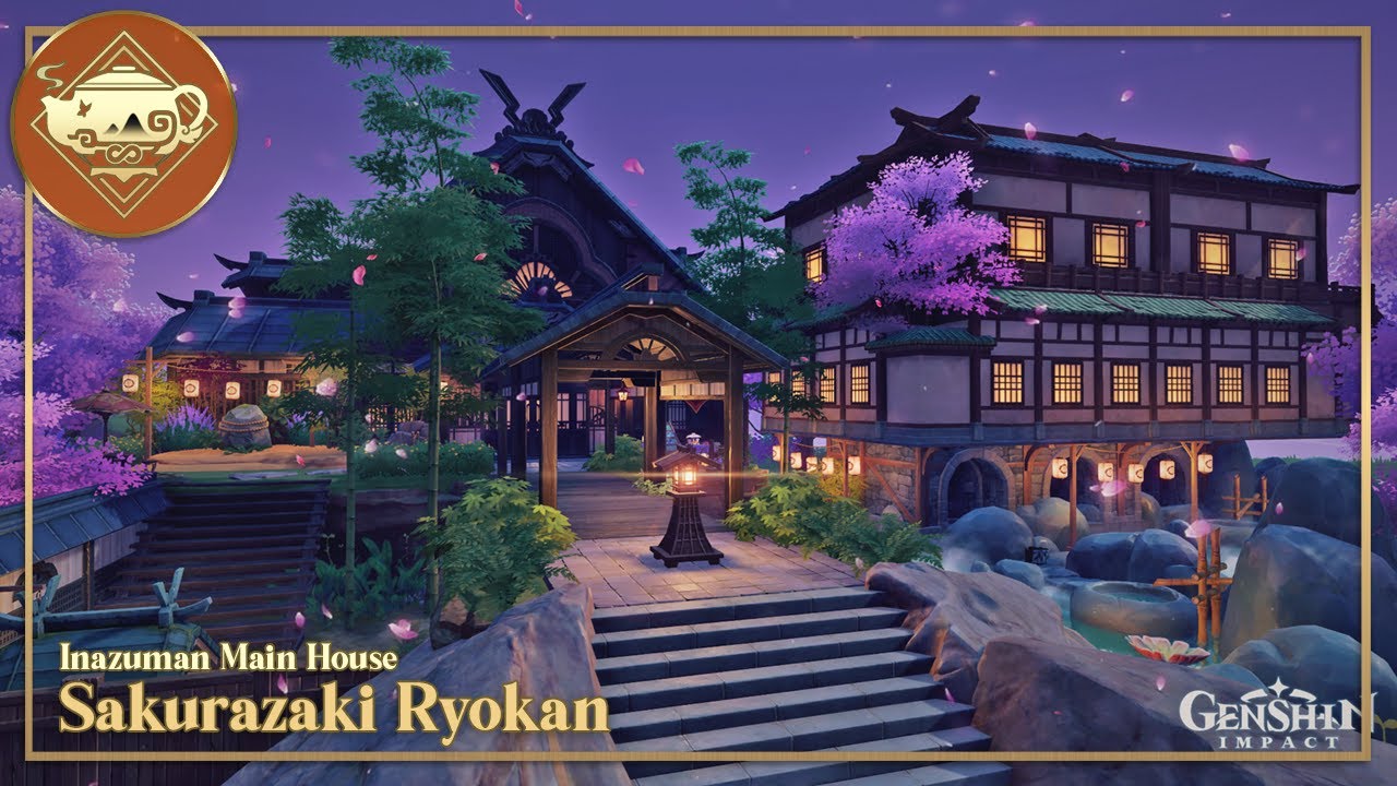 Inazuman Main House ♨️ Sakurazaki Ryokan【 Part 1: Exterior】 | Serenitea Pot | Genshin Impact | 原神