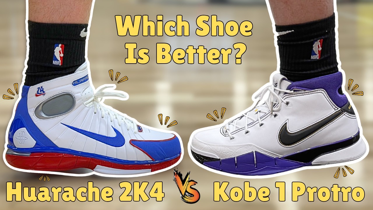Nike Huarache 2K4 vs Kobe 1 Protro - What's BETTER!?!!