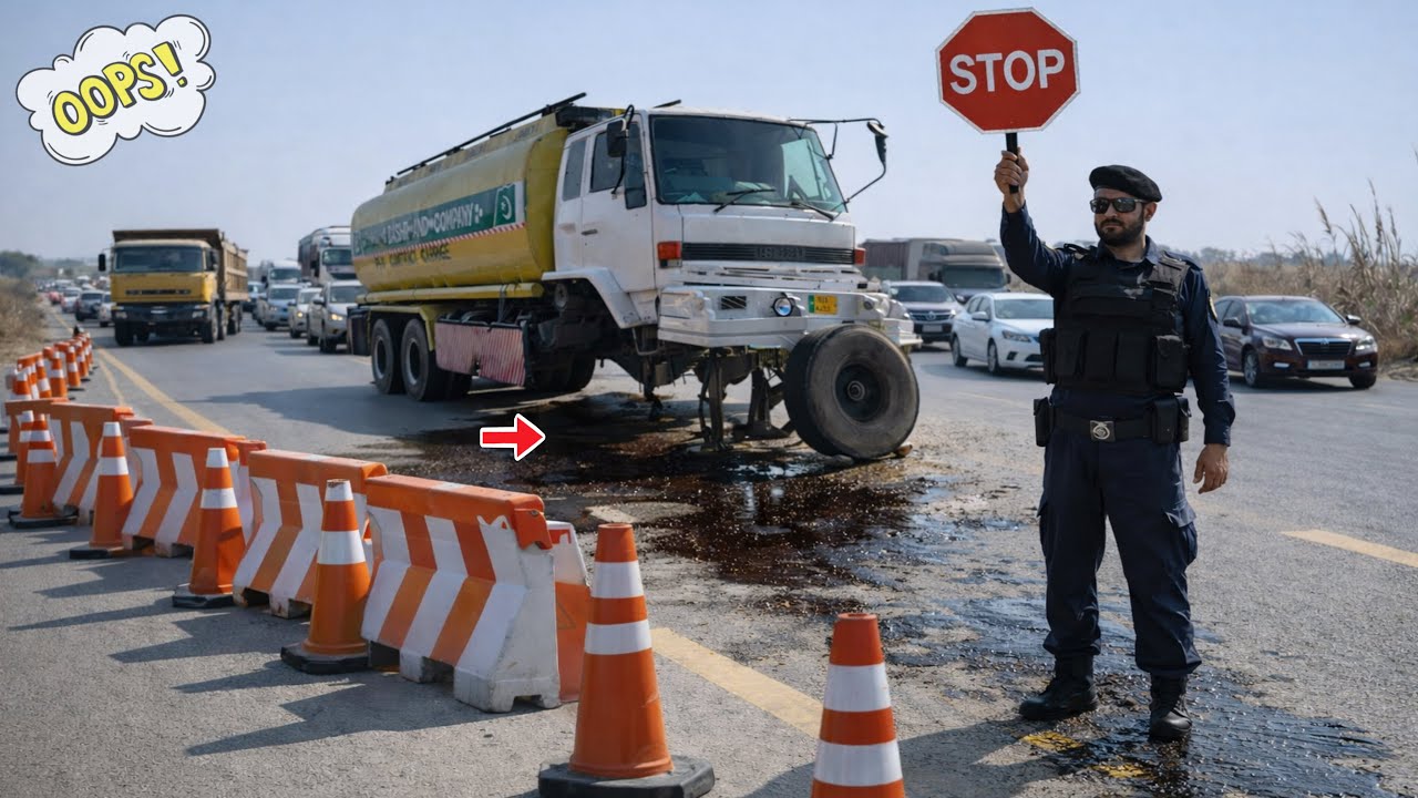 “Oil Tanker Dropped into a Big Road Pit – Front Axle Completely Broken, Amazing Emergency Repair 