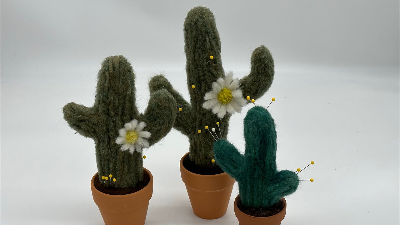 Needle Felted Blooming Cactus Tutorial (WITH WIRE ARMATURE)