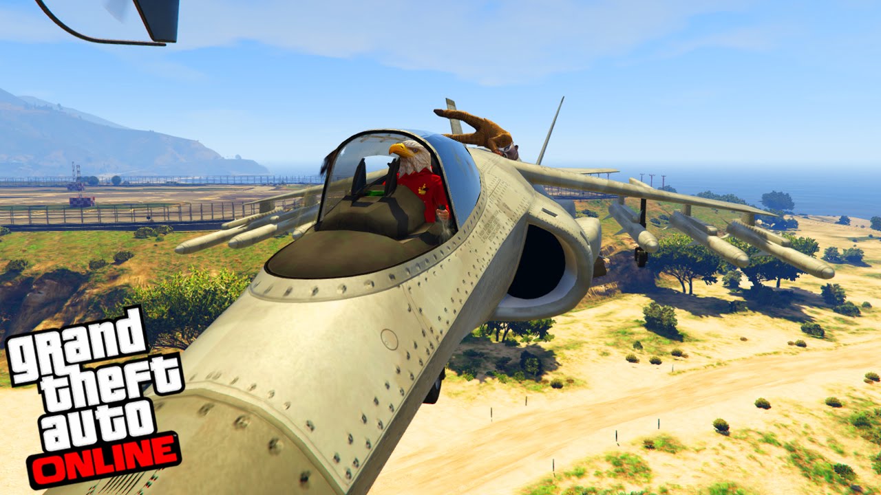 GTA V - Online - Zueiras na Sessão, Jatinho e HYDRA no Zancudo!