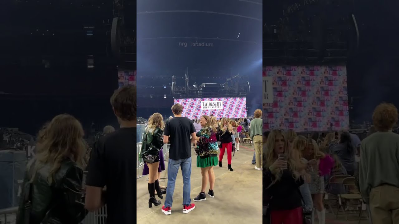 Walking into Floor Seats at Taylor Swift Concert in Houston, TX - NRG Stadium on April 23, 2023.