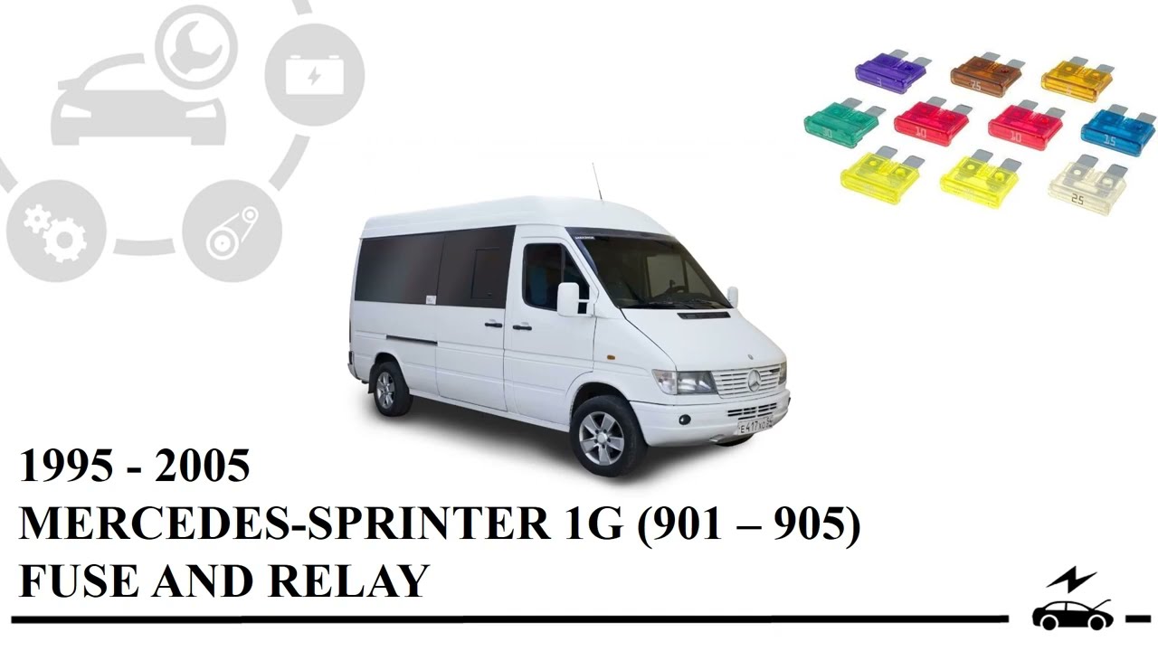 Схема блока предохранителей Mercedes-Benz Sprinter 1G и реле с их назначением и расположением