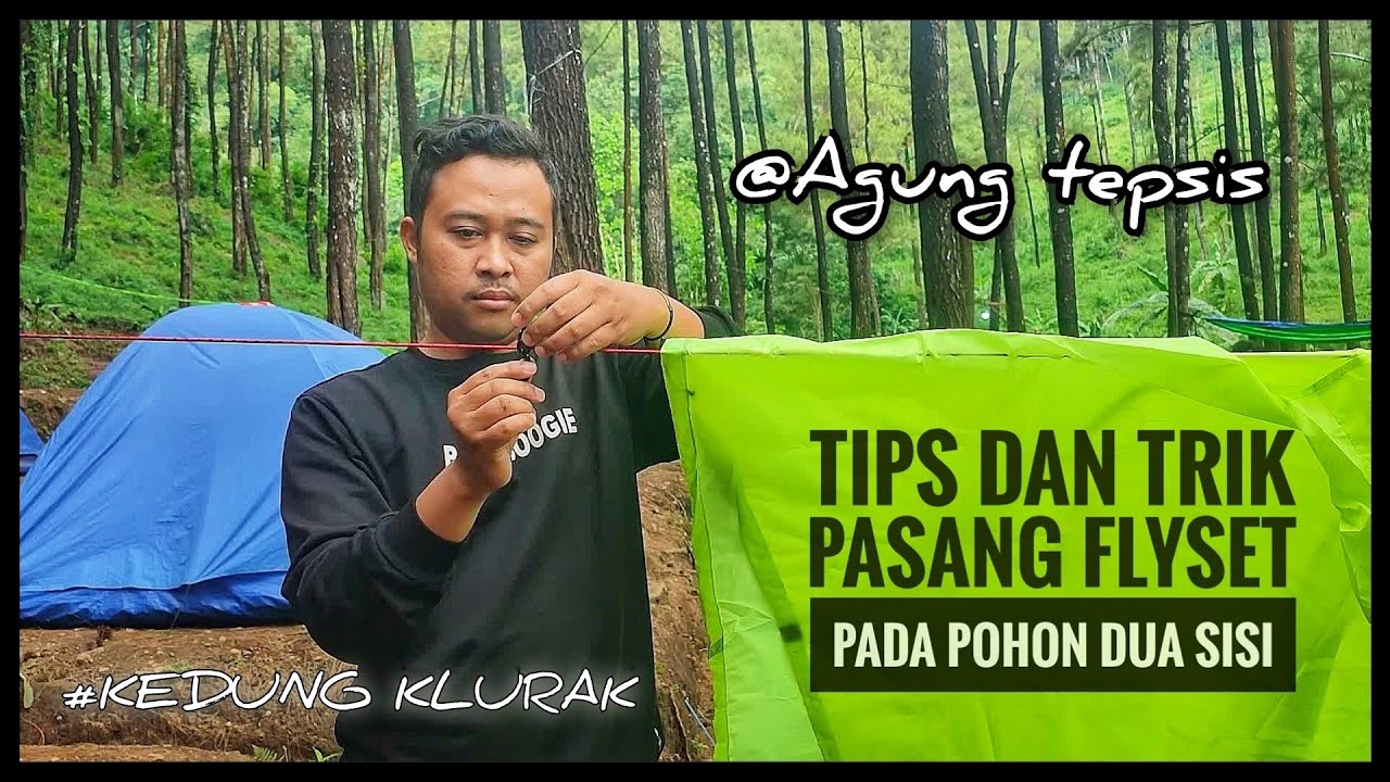 Cara memasang flyset pada 2 sisi pohon