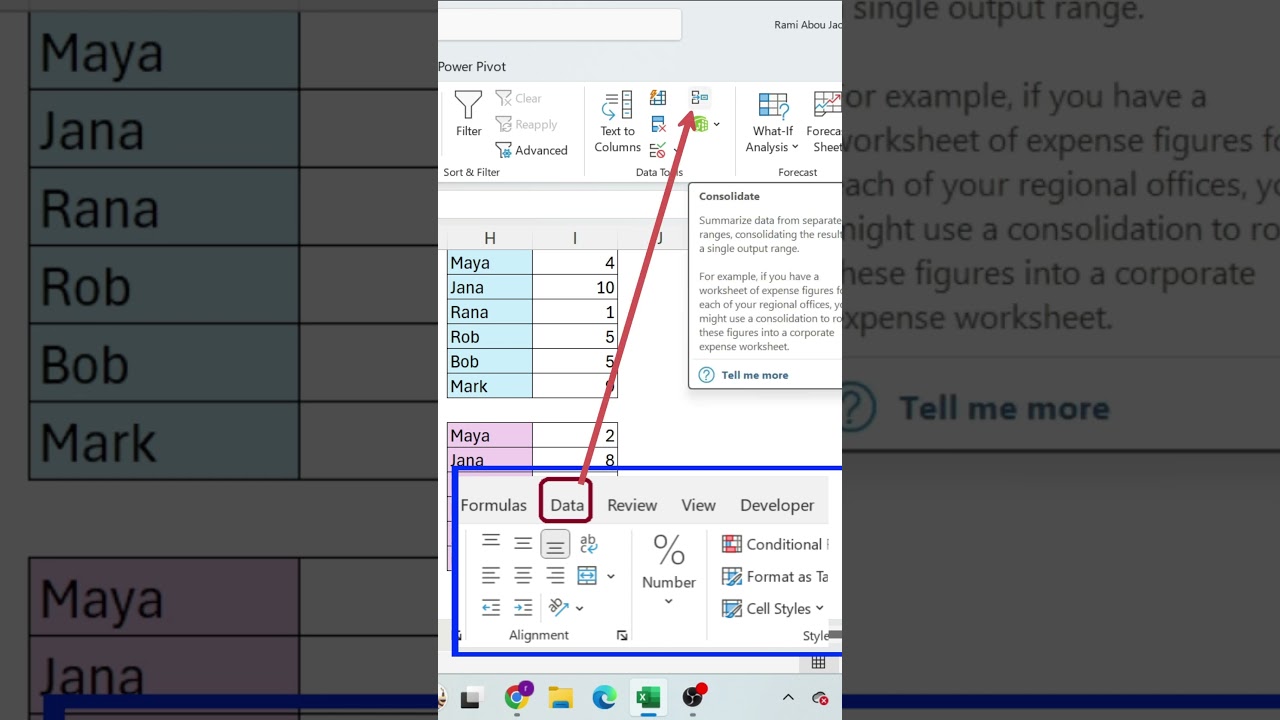 Consolidate Data In Excel - Cool Feature! #excel  #consolidate  #exceltips #exceltricks