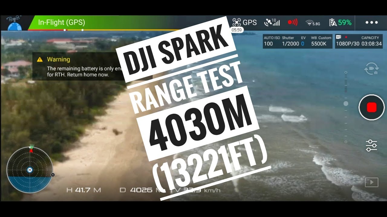 DJI SPARK RANGE TEST 4030m (13221ft)