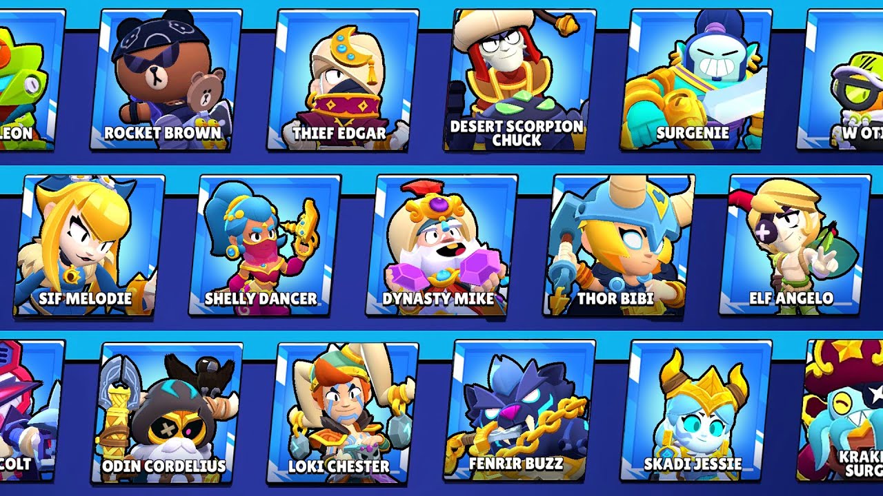 ALL 407 SKINS IN BRAWL STARS