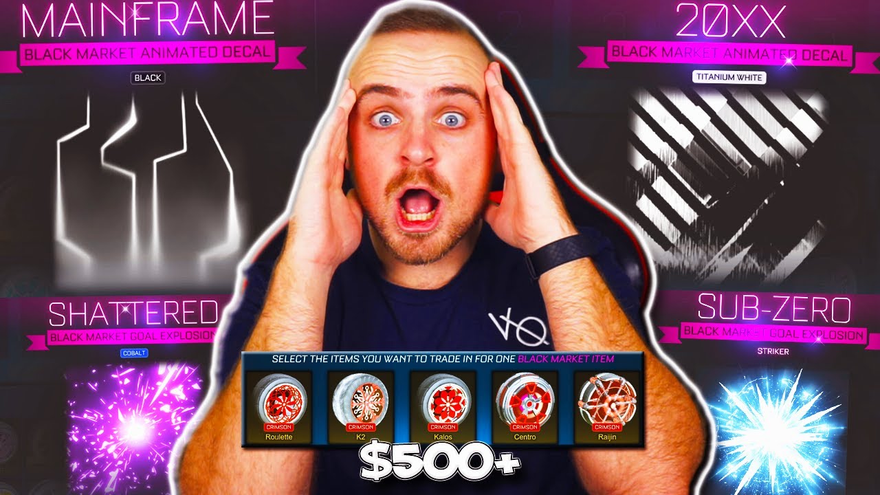 So I Spent $500+ on EXOTIC TO BLACK MARKET TRADE UPS For PAINTED MAINFRAMES in Rocket League!