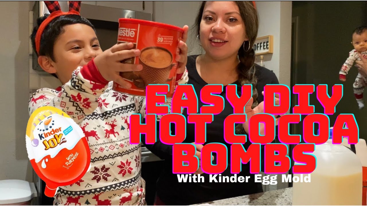 Easy DIY Hot Cocoa Bomb/Hot Chocolate Bomb! Made with Kinder Egg Mold