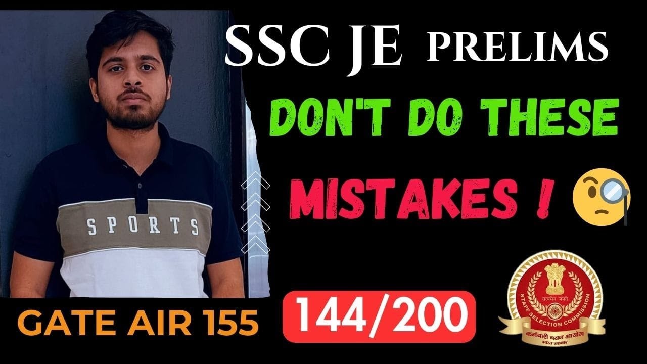 SSC JE 2024 🥇|| Don't do these mistakes 🤞|| Mistakes to be avoided || Guidance || #sscje #ssc #job