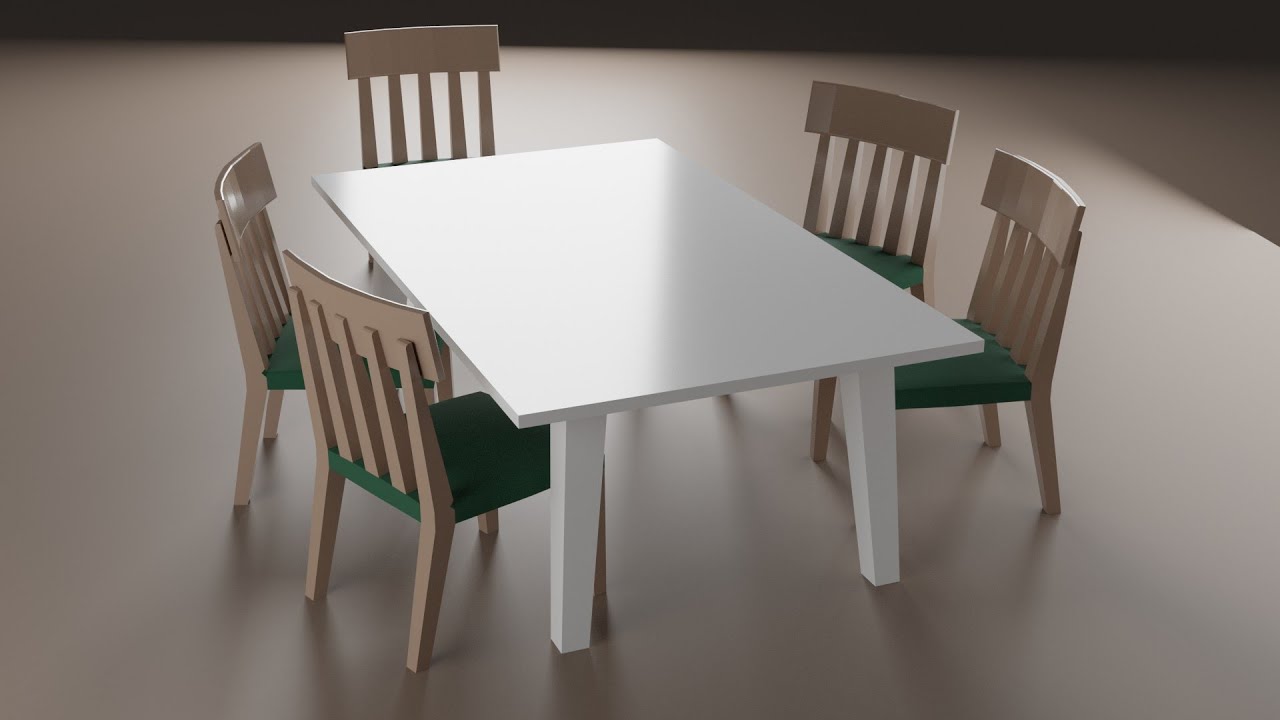 Blender'da masa, sandalye modelleme