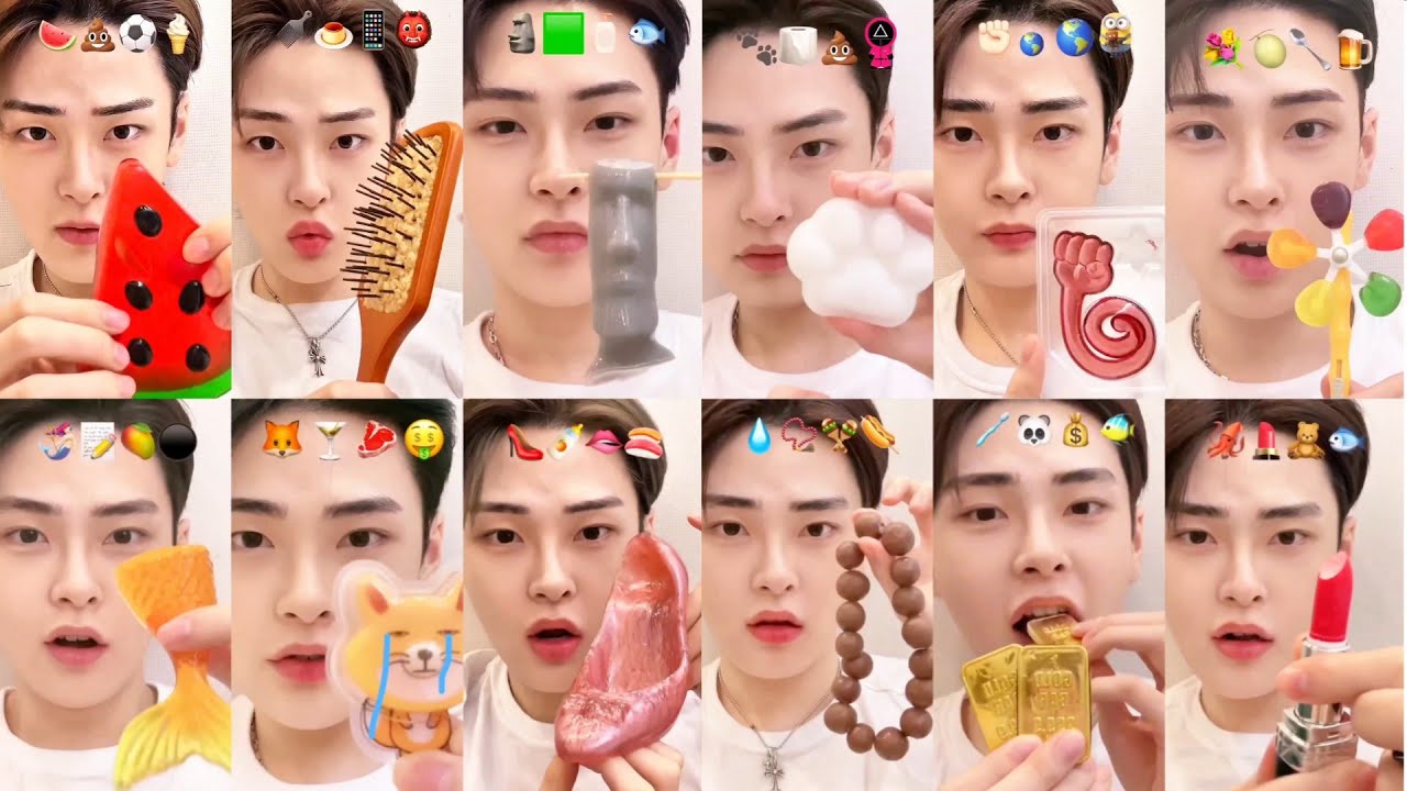 ASMR Satisfying Eating Emoji Food Challenge Mukbang Compilation #21