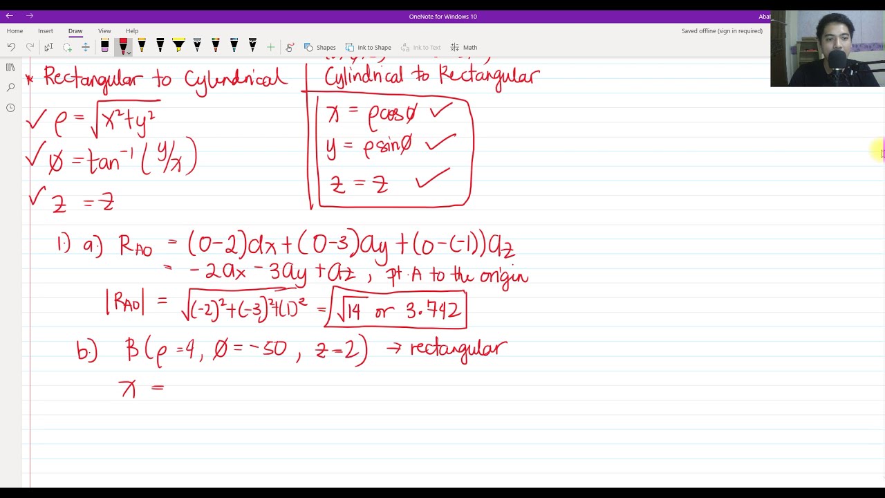 Cylindrical Coordinates (Rectangular to Cylindrical & vice versa) | Electromagnetics | #AbatAndChill