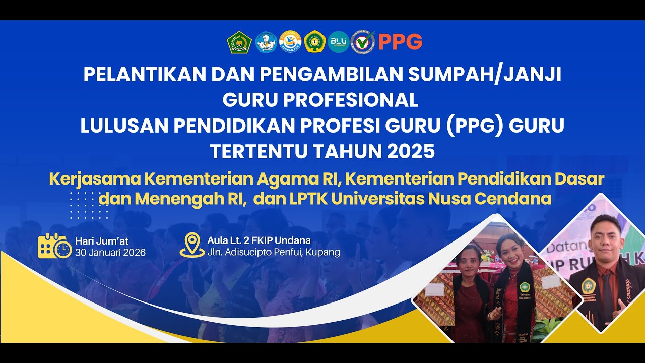 Pelantikan dan Pengambilan Sumpah/Janji Guru Profesional Lulusan PPG Guru Tertentu 30 Januari 2026