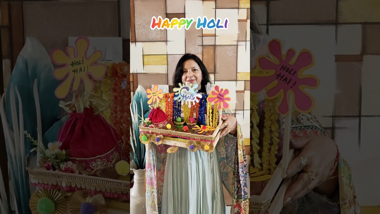 Holi Decoration Ideas | Holi Gift Hamper Making | Holi Backdrop Ideas #shorts #holi #holidiy