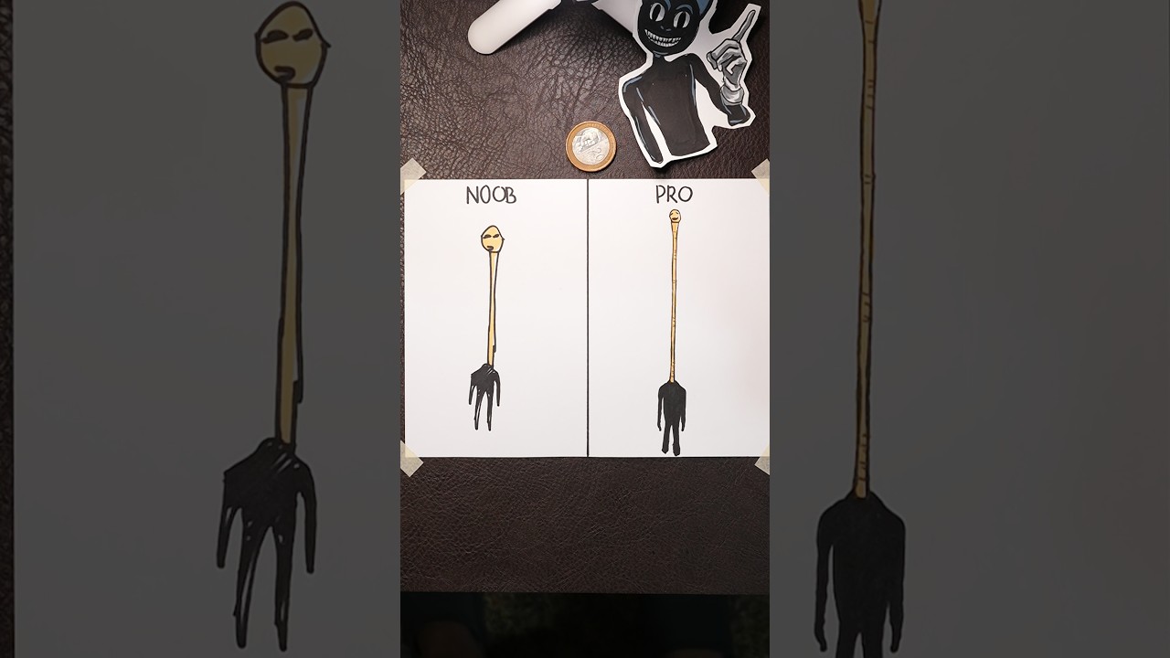 Drawing Peeping Tom NOOB vs PRO ARTIST #art #beginnerarttips #drawingtutorial #drawing #trevor