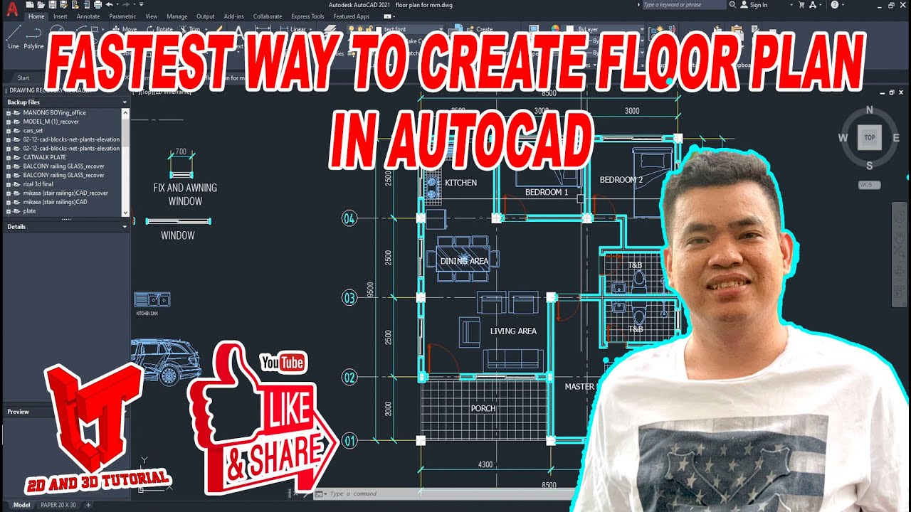 FASTEST WAY TO CREATE FLOOR PLAN IN AUTOCAD