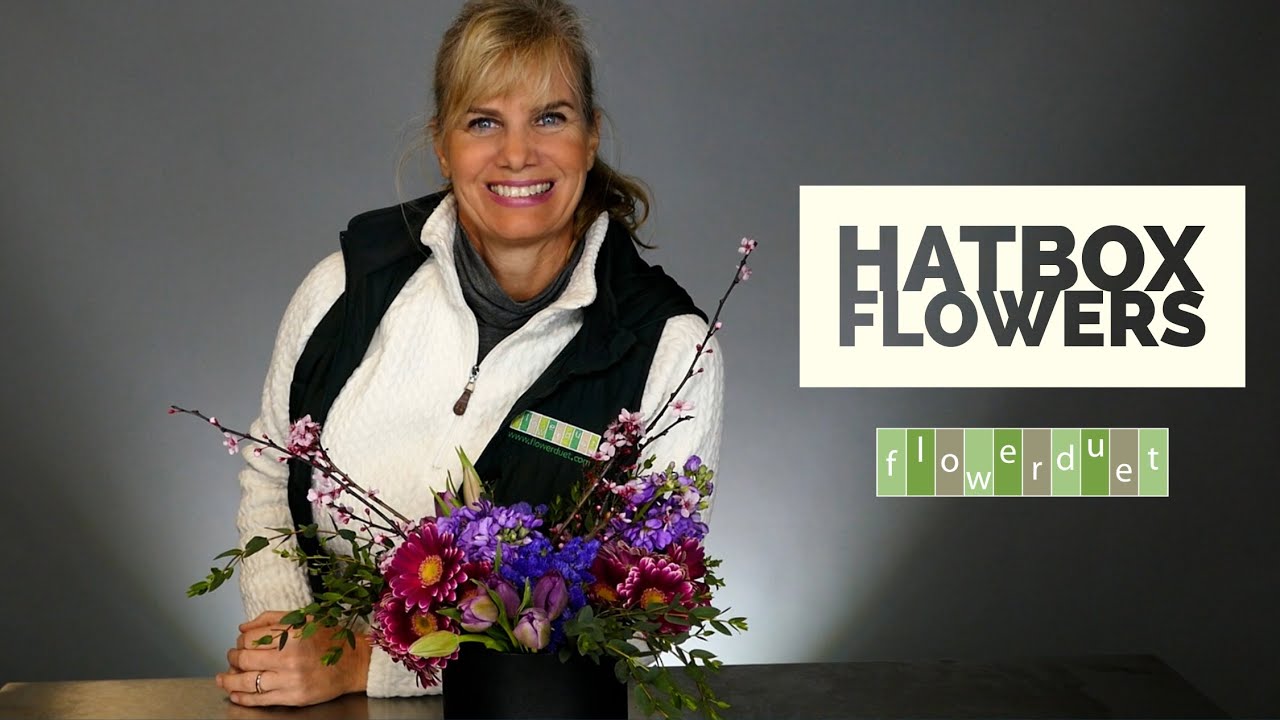 How to Make a Valentine's Day Hatbox Flowers with Flowering Branches