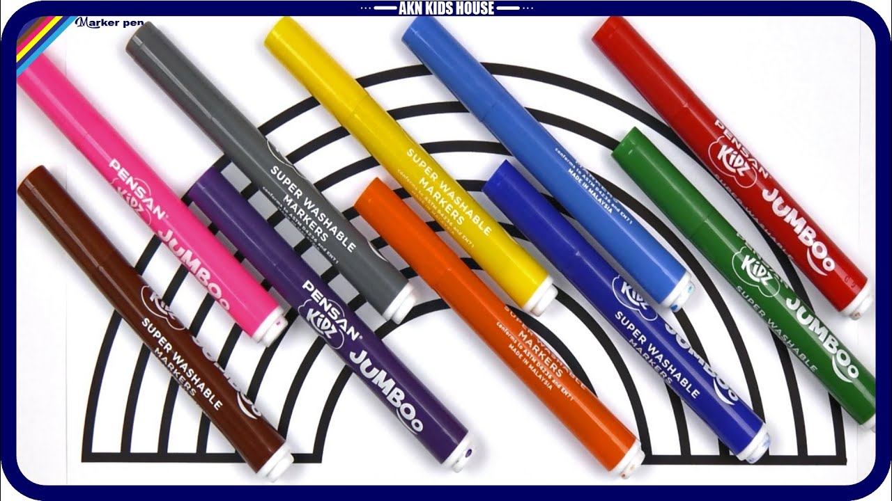 ( Rainbow ) Big Marker Pen Coloring Pages / Akn Kids House