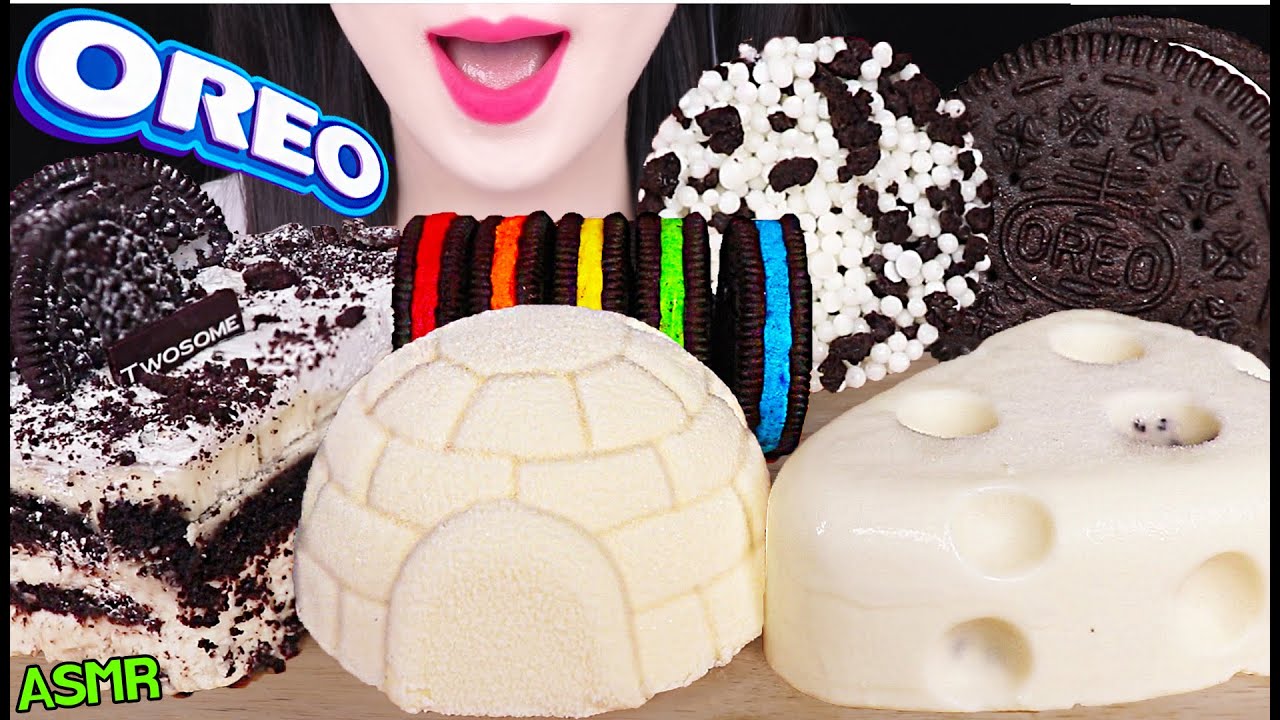 ASMR OREO PARTY *RAINBOW OREO COOKIE, DIPPIN' DOTS OREO ICE CREAM 오레오 구슬 아이스크림, 이글루 먹방 JANE ASMR 제인