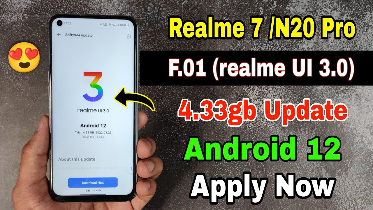 Realme 7 & Narzo 20 pro realme ui 3.0 F.01 beta update | android 12 features | realme 7 new update
