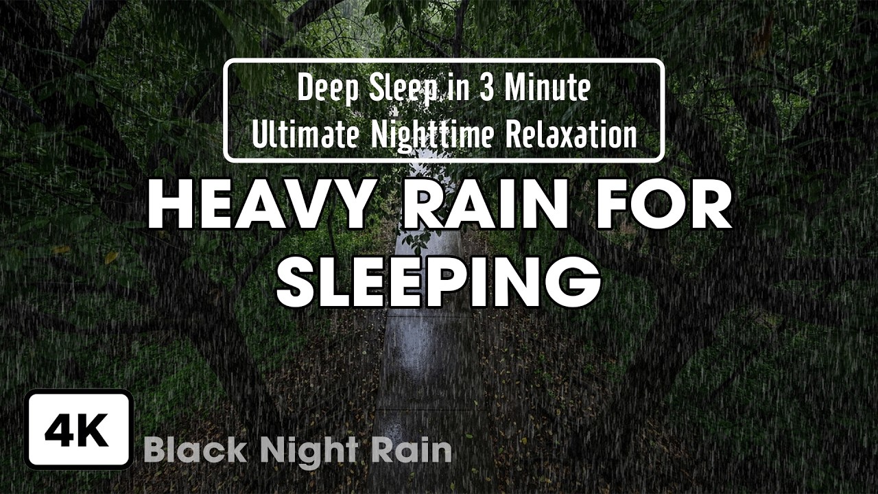 Deep Sleep in 3 Minutes| Ultimate Nighttime Relaxation | Heavy Rain Sounds For Sleeping
