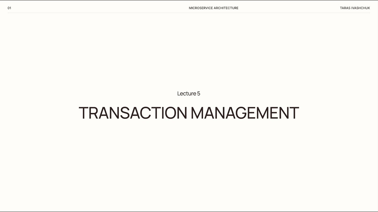Lecture 5. Transaction management