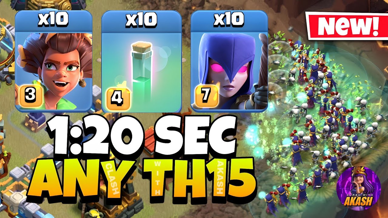 TH15 Root Rider Witch attack Strategy !! TH15 Attack Strategy (Clash of Clans)